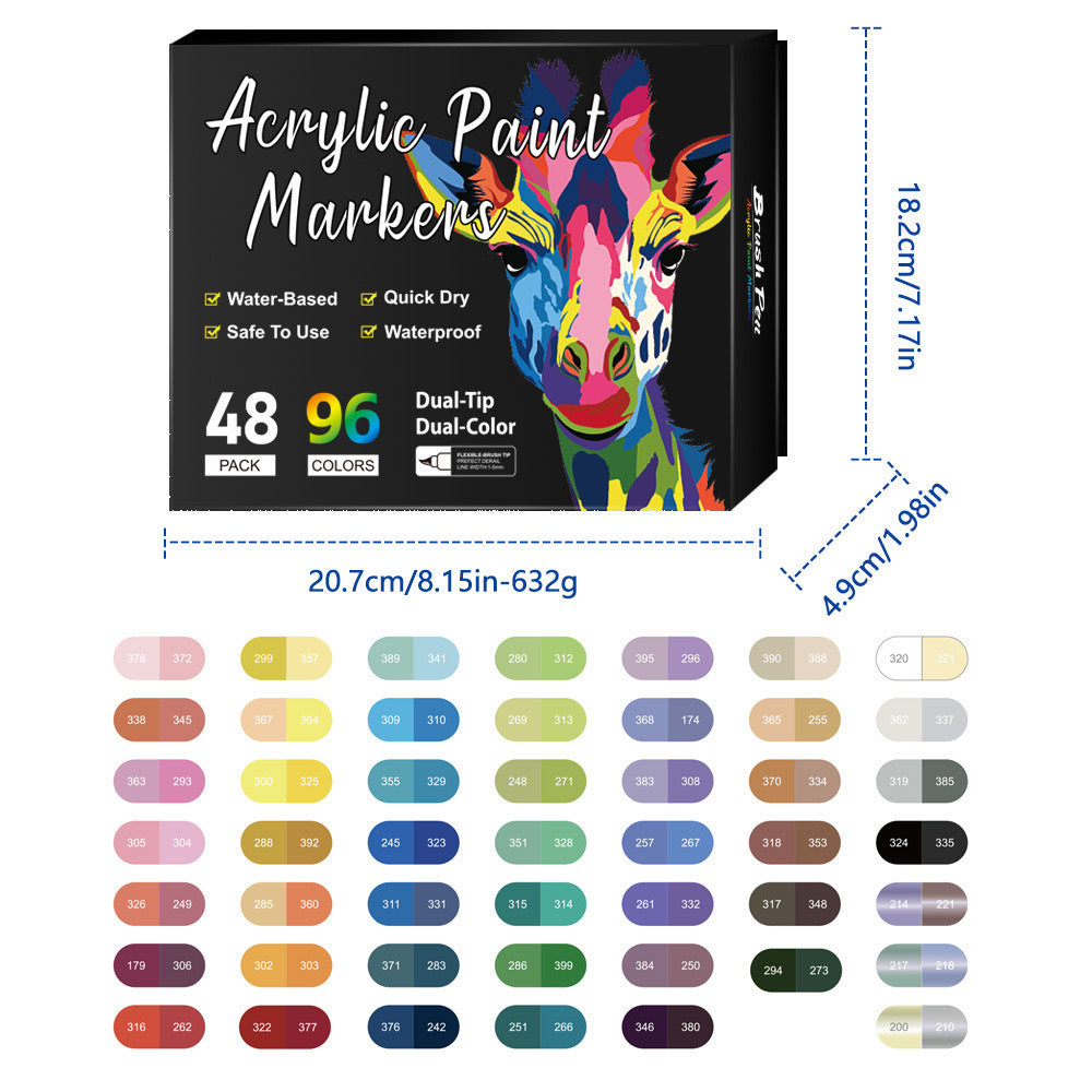 🎨Last Day 🔥 Dual Tip Acrylic Paint Pen Marker - 24/48/72/120 Colors