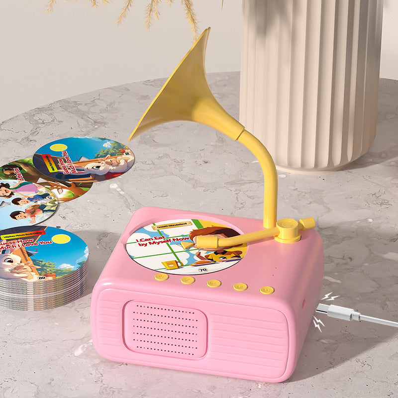 🎶Kids Phonograph with 96 Cards💿📻Early Education Phonograph Story Machine
