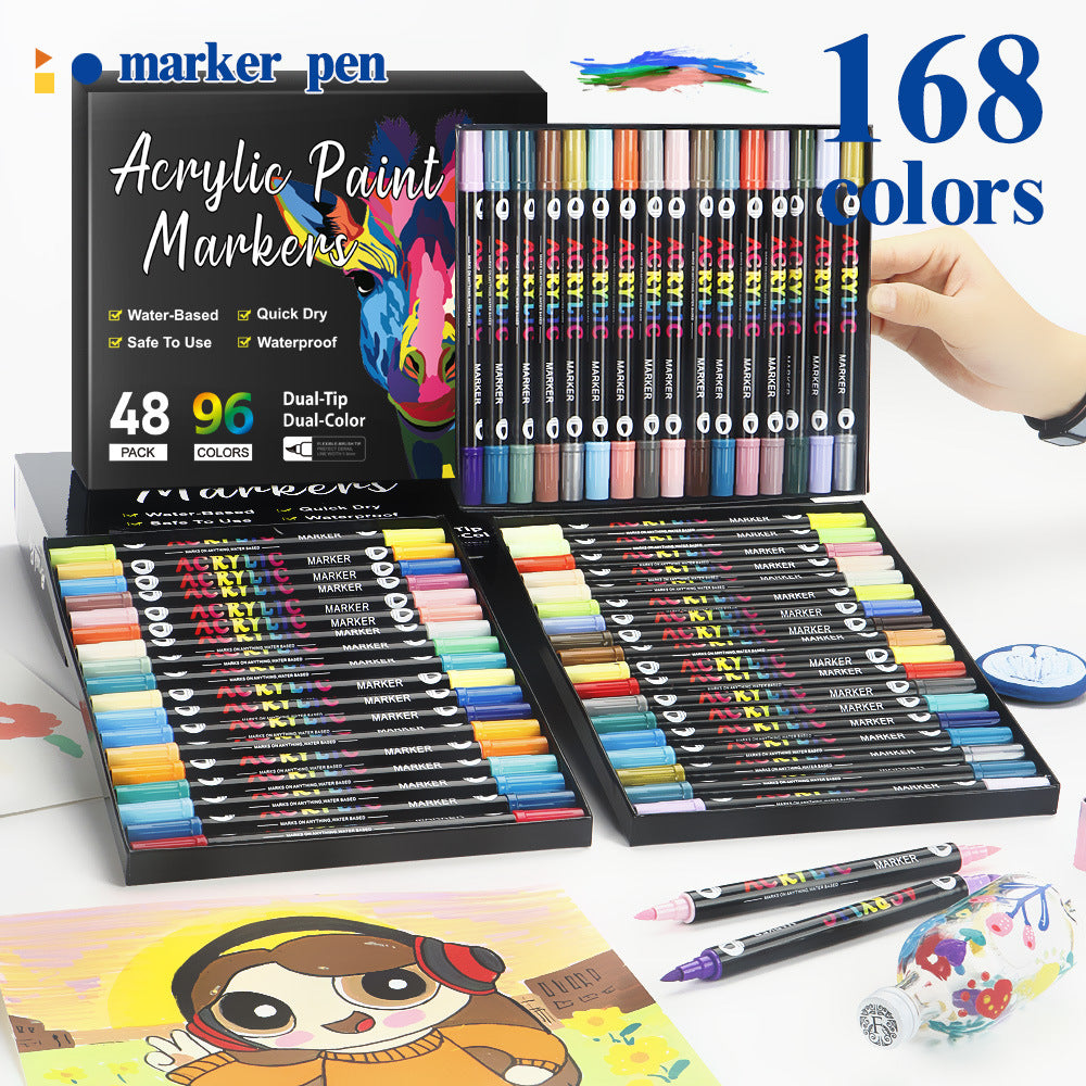 🎨Last Day 🔥 Dual Tip Acrylic Paint Pen Marker - 24/48/72/120 Colors