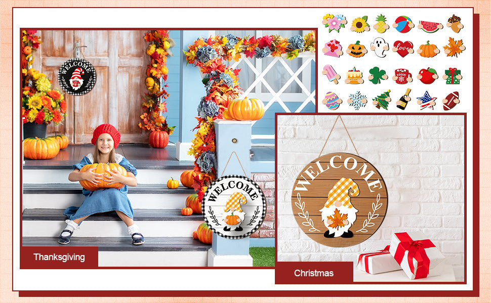 🐮 Interchangeable Welcome Sign Gnome Sign