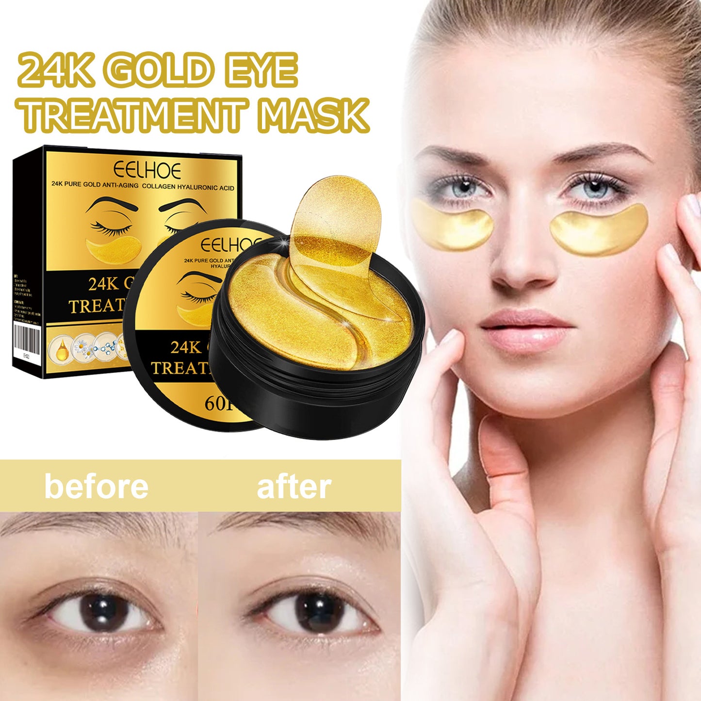 π #1 Eye Treatment! π--- Gold Eye Mask: See Results Instantly! (Reduces Dark Circles & Hydrates)