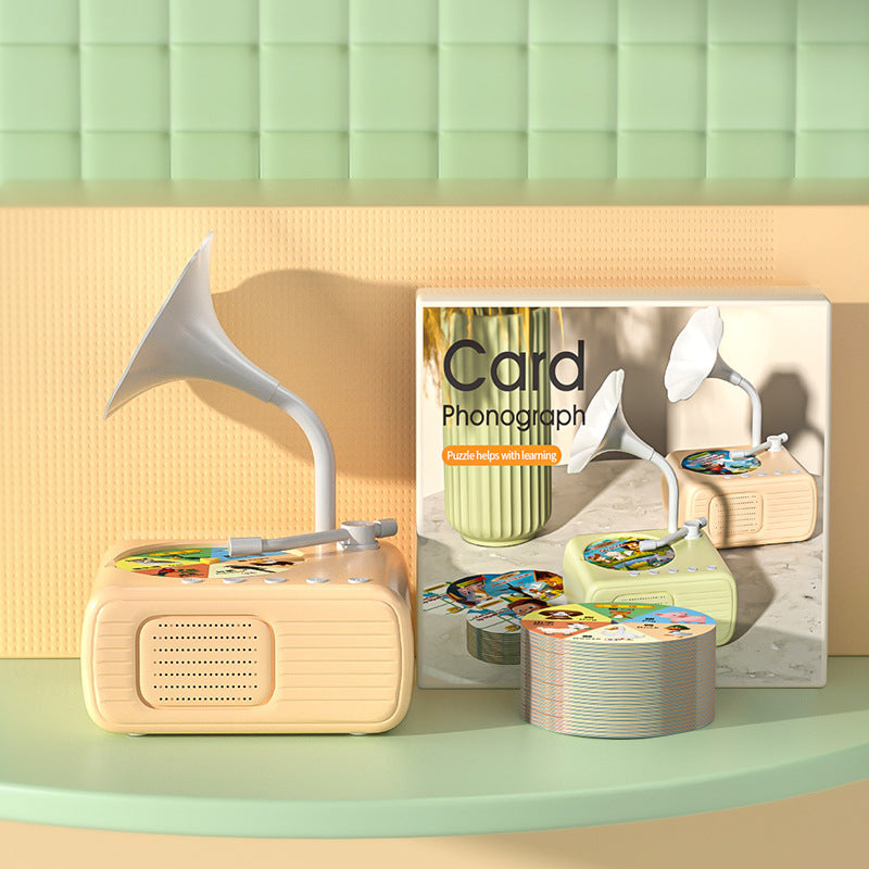 🎶Kids Phonograph with 96 Cards💿📻Early Education Phonograph Story Machine