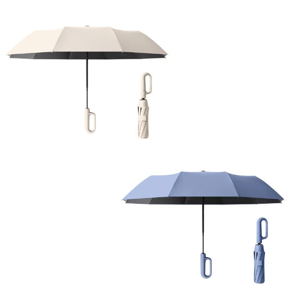 Creative Ring Buckle Windproof Reinforced Umbrella (Premium Quality, Proven Performance: Auto-Open, 125cm Wide, 20 Wind-Resistant Fiberglass Ribs – You Get What You Pay For.)