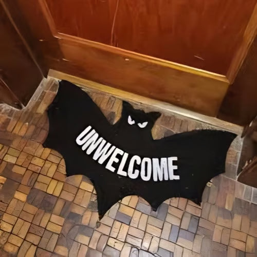 🔥Early Halloween Sale🦇 "Unwelcome" Bat Shaped Coir Mat