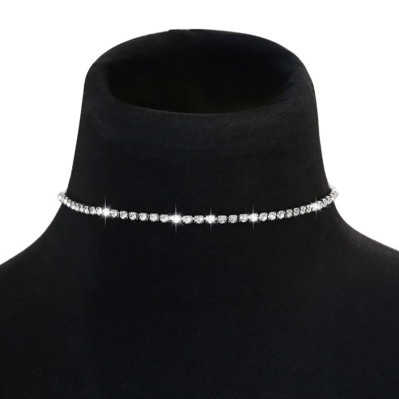 💥"Crystal' Tennis Necklace + Free Bracelet+Free Ear Stud