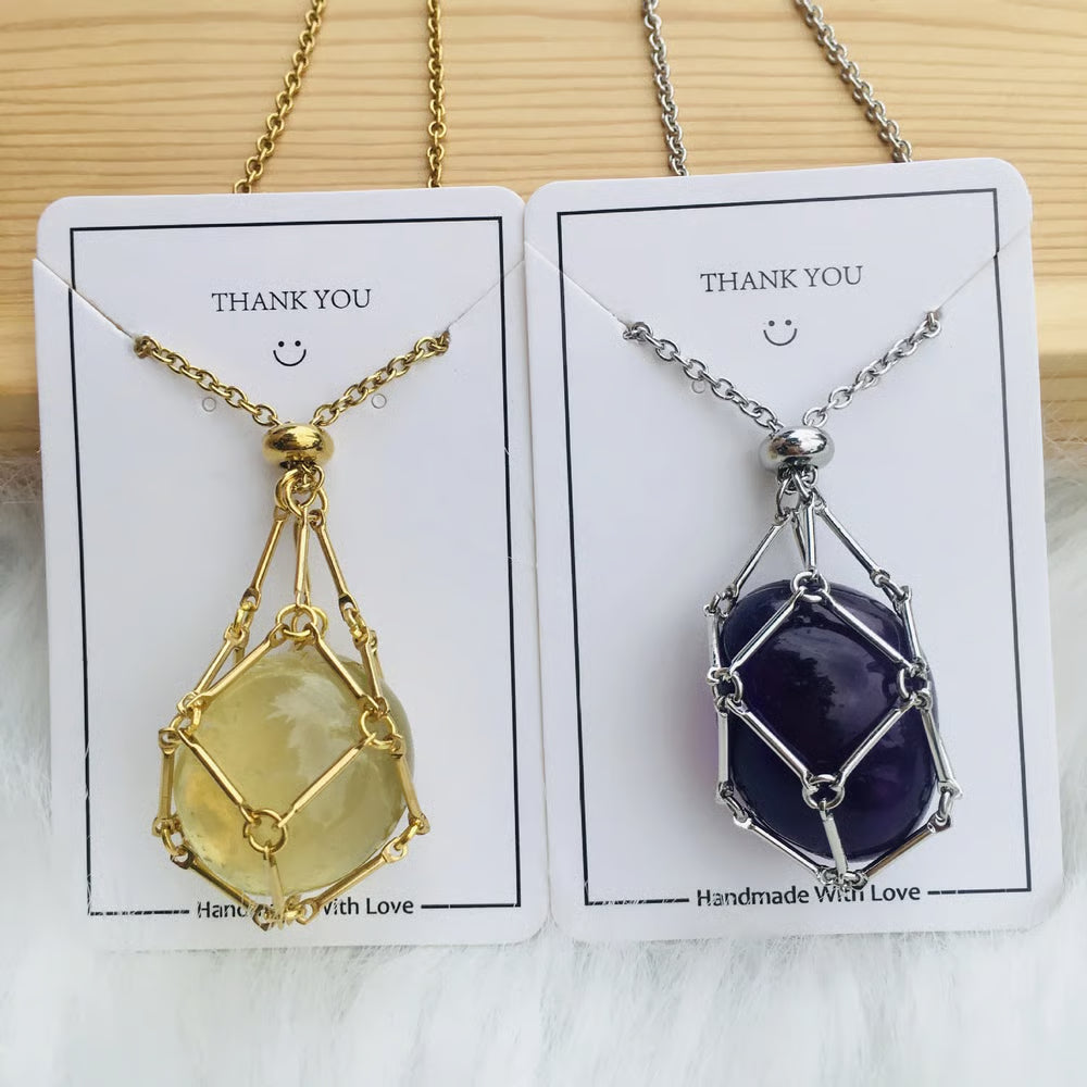 🔥 Crystal Stone Holder Necklace - Free (Crystal) Gift Included🎁