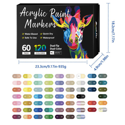 🎨Last Day 🔥 Dual Tip Acrylic Paint Pen Marker - 24/48/72/120 Colors