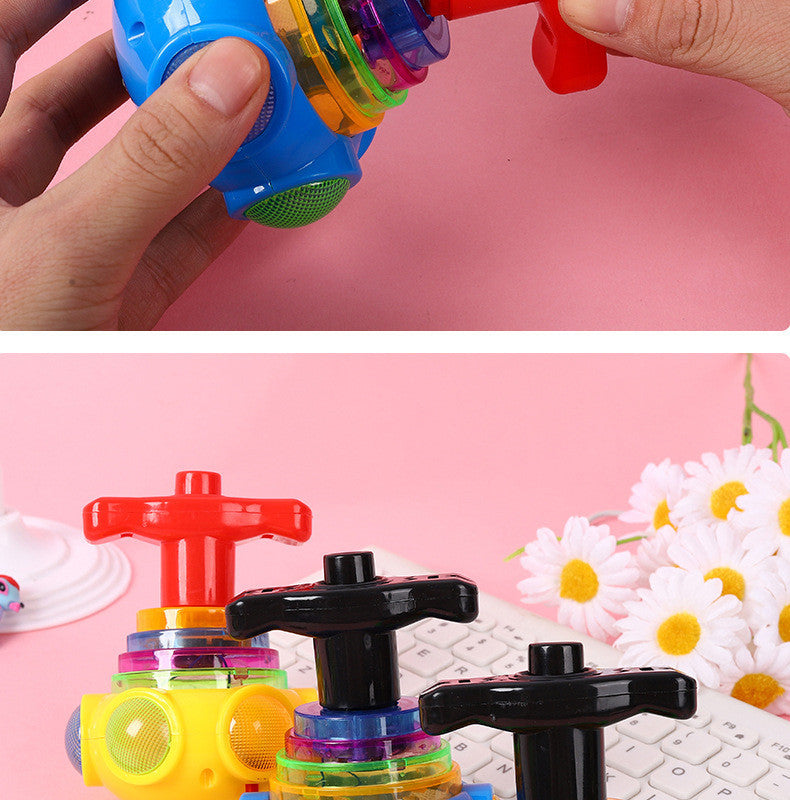 Music Flashing Spinners Toy With Launcher