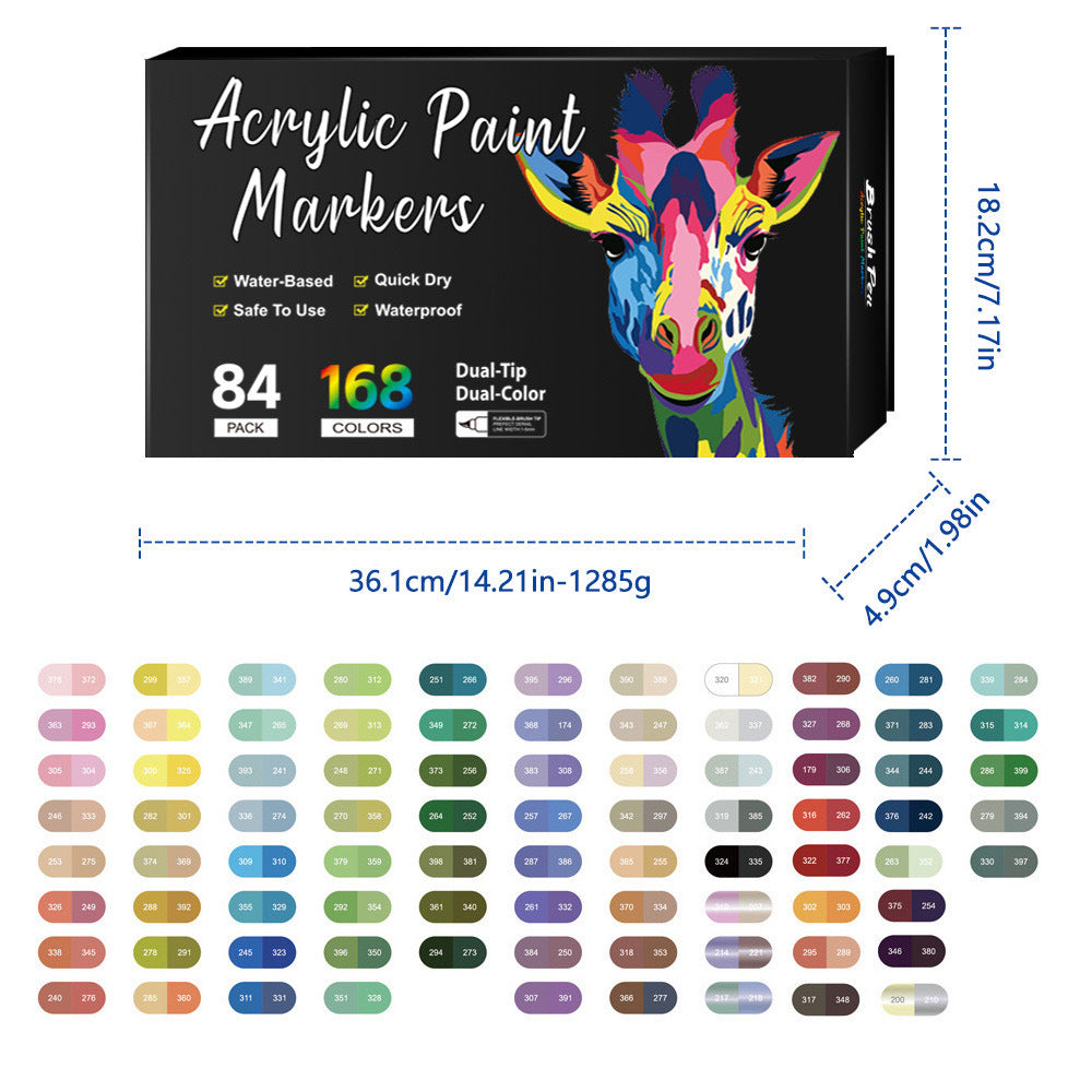 🎨Last Day 🔥 Dual Tip Acrylic Paint Pen Marker - 24/48/72/120 Colors