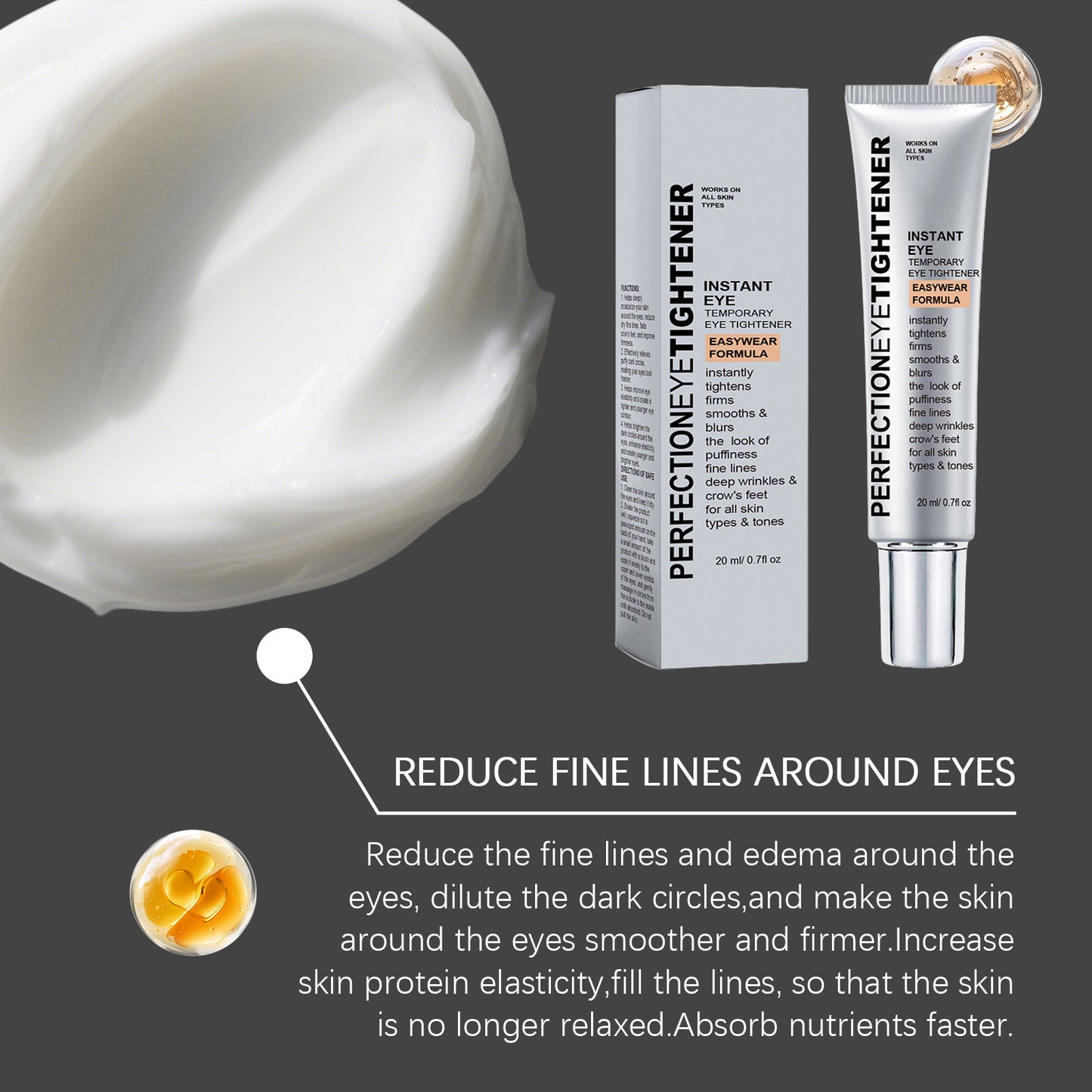 Instant Eye Lift Cream – Temporary Under-Eye Tightener for Puffiness, Wrinkles & Dark Circles