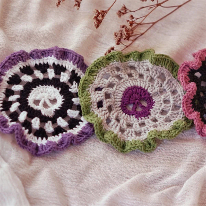 Crochet Brainy Skull Coaster Set
