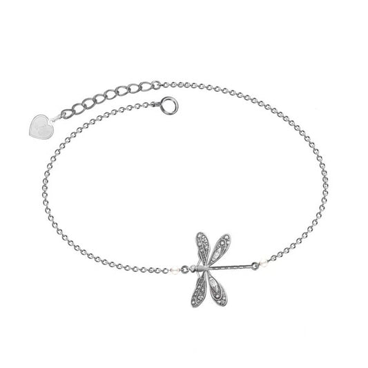 BUY 1 GET 1 FREE TODAY🥳SILVER DRAGONFLY ANKLET WITH PEARL(48% OFF🔥)