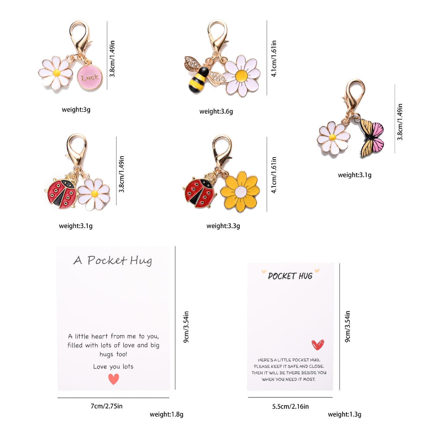 ✨Crafted by Hand-20 Sets Hug Favors(🦋Butterfly, Ladybird, Flower, Bee)