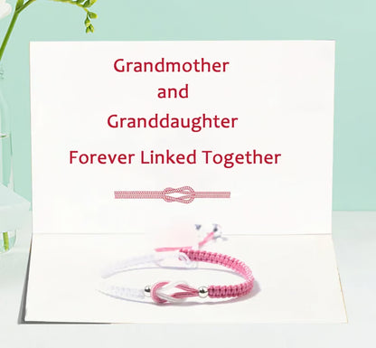 🎁-To My Granddaughter "Forever Linked Together" Handmade Braided Bracelet