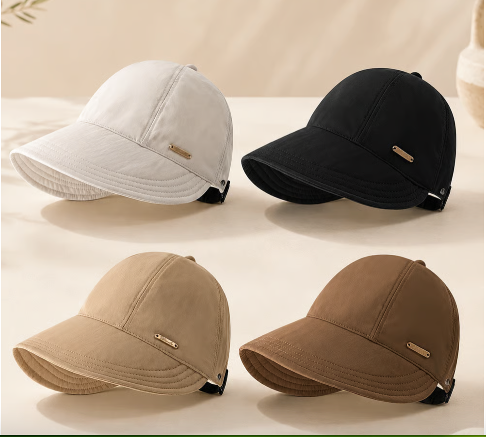 Women's Foldable Wide-Brim Adjustable Sun Cap