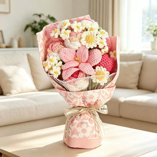 Handmade Crochet Flower Bouquet Gift