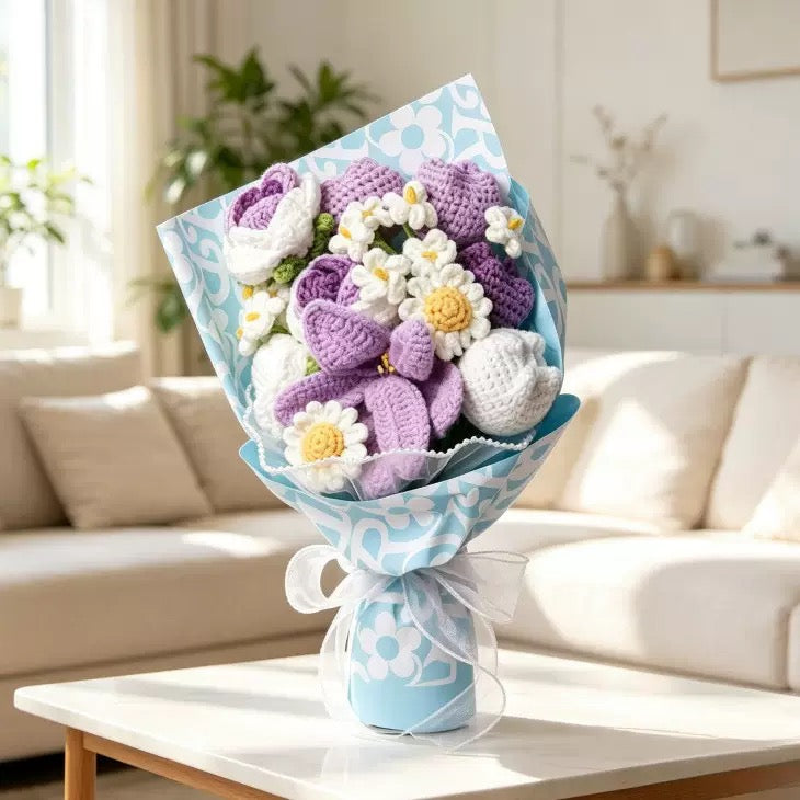 Handmade Crochet Flower Bouquet Gift