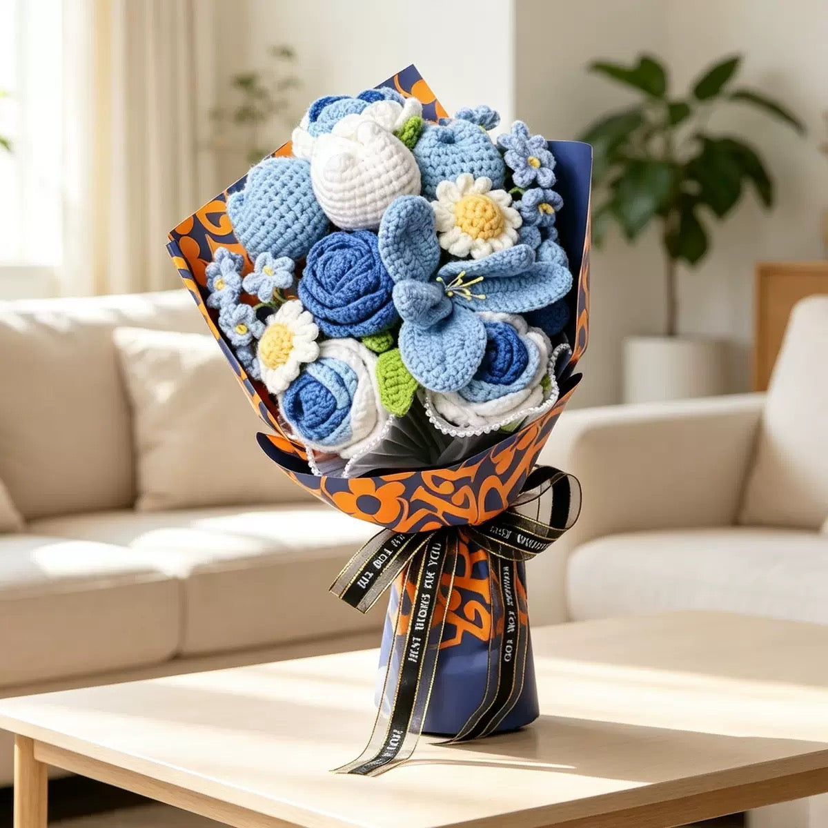 Handmade Crochet Flower Bouquet Gift