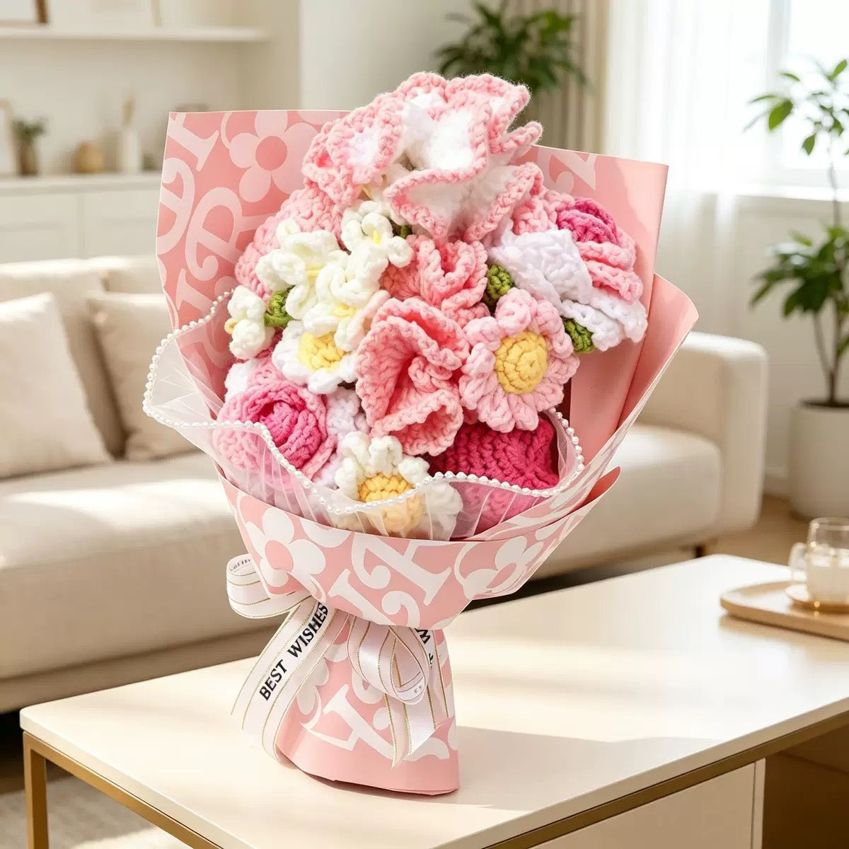 Handmade Crochet Flower Bouquet Gift