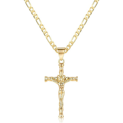 Sculpted Detail Crucifix Pendant