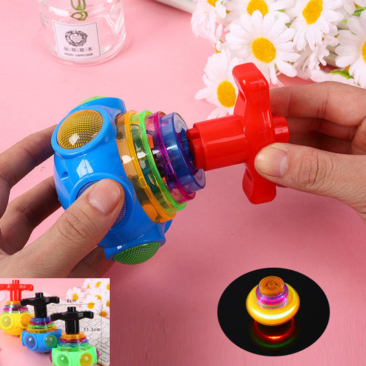 Music Flashing Spinners Toy With Launcher