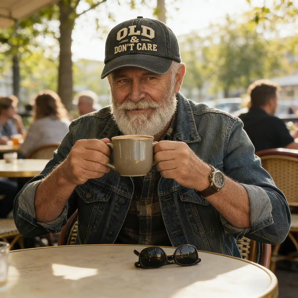 🔥🧢 Vintage Distressed “OLD & DON’T CARE” Cap (Upgraded Embroidery Version)