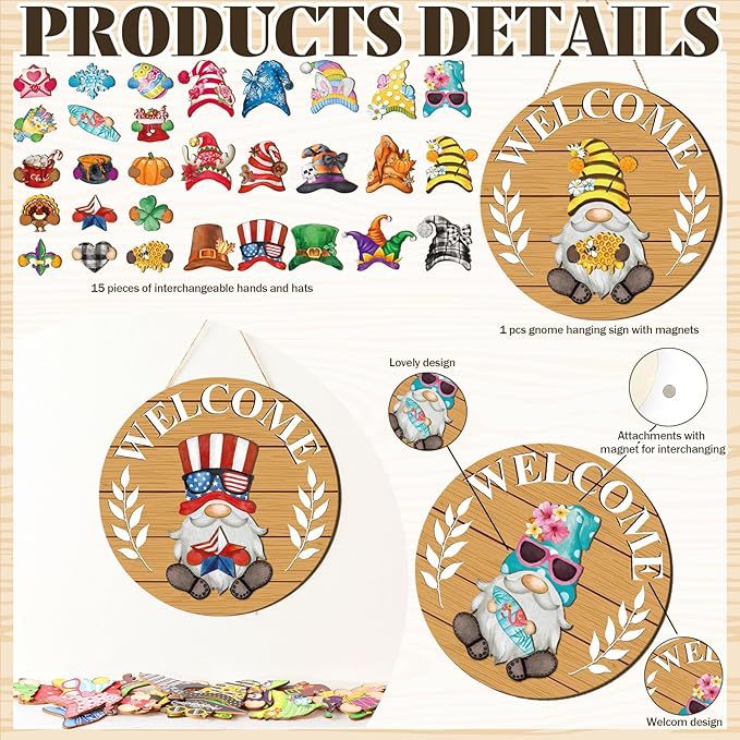 🐮 Interchangeable Welcome Sign Gnome Sign