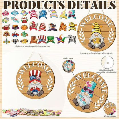 🐮 Interchangeable Welcome Sign Gnome Sign