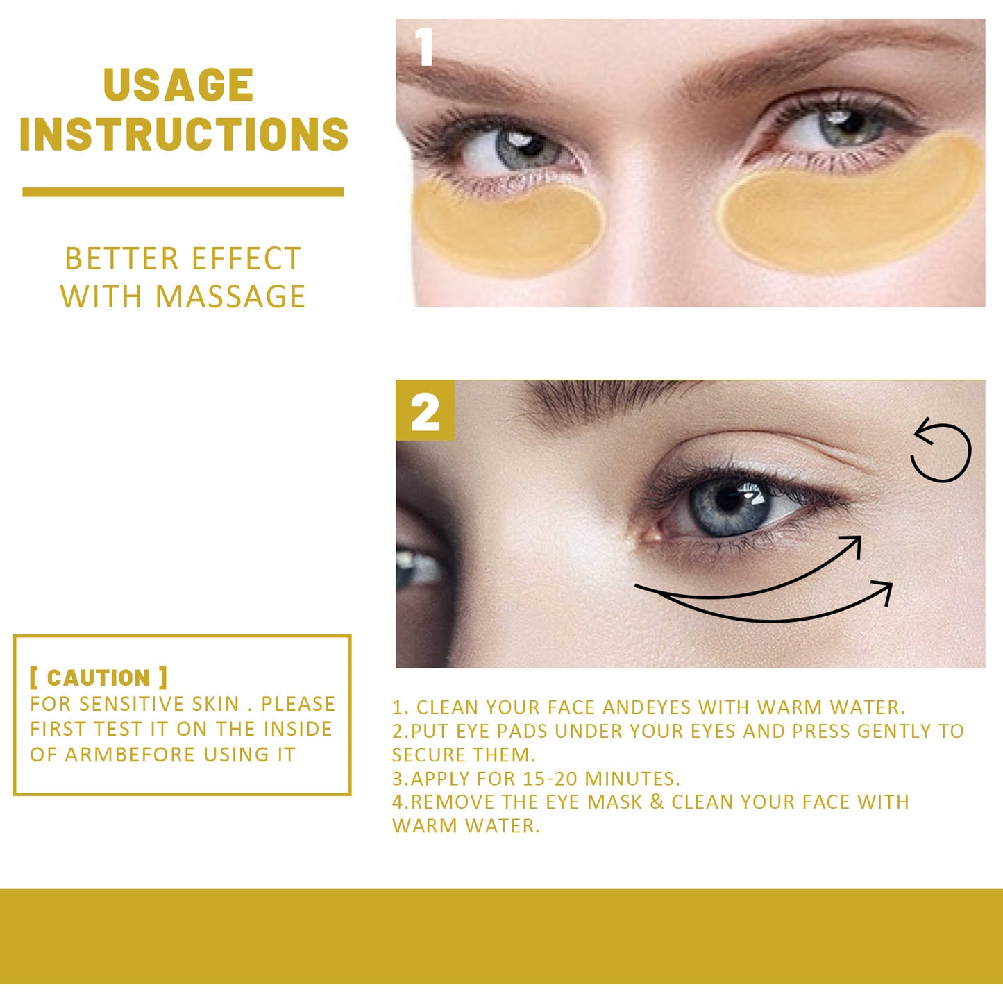 🏆 #1 Eye Treatment! 🏆--- Gold Eye Mask: See Results Instantly! (Reduces Dark Circles & Hydrates)