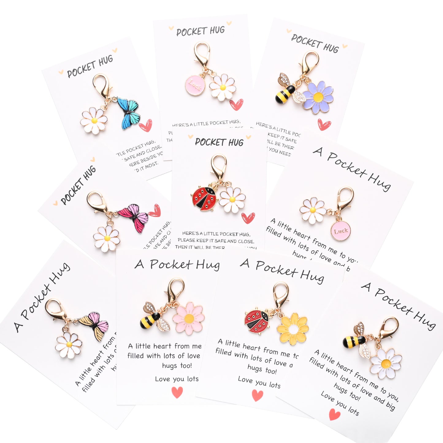 ✨Crafted by Hand-20 Sets Hug Favors(🦋Butterfly, Ladybird, Flower, Bee)