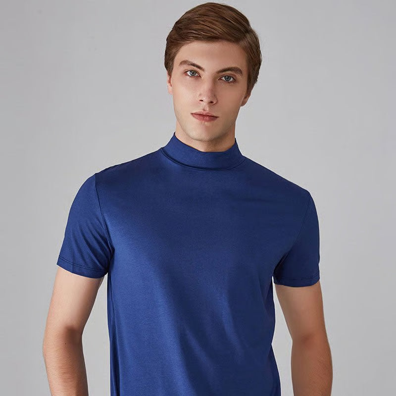 Men 's High Neck Slim Fit T-shirt