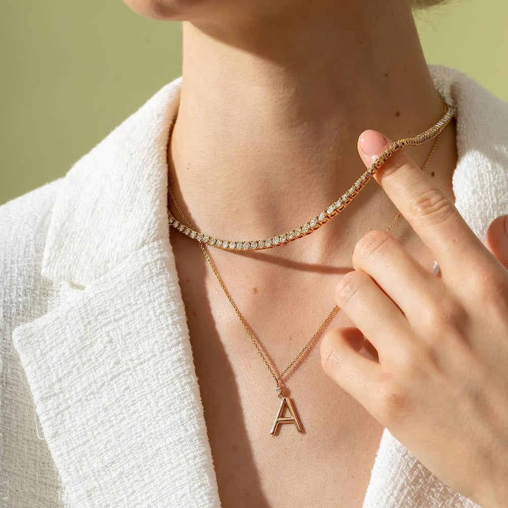 💥"Crystal' Tennis Necklace + Free Bracelet+Free Ear Stud