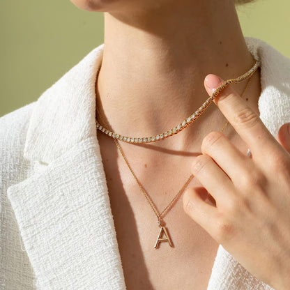 💥"Crystal' Tennis Necklace + Free Bracelet+Free Ear Stud