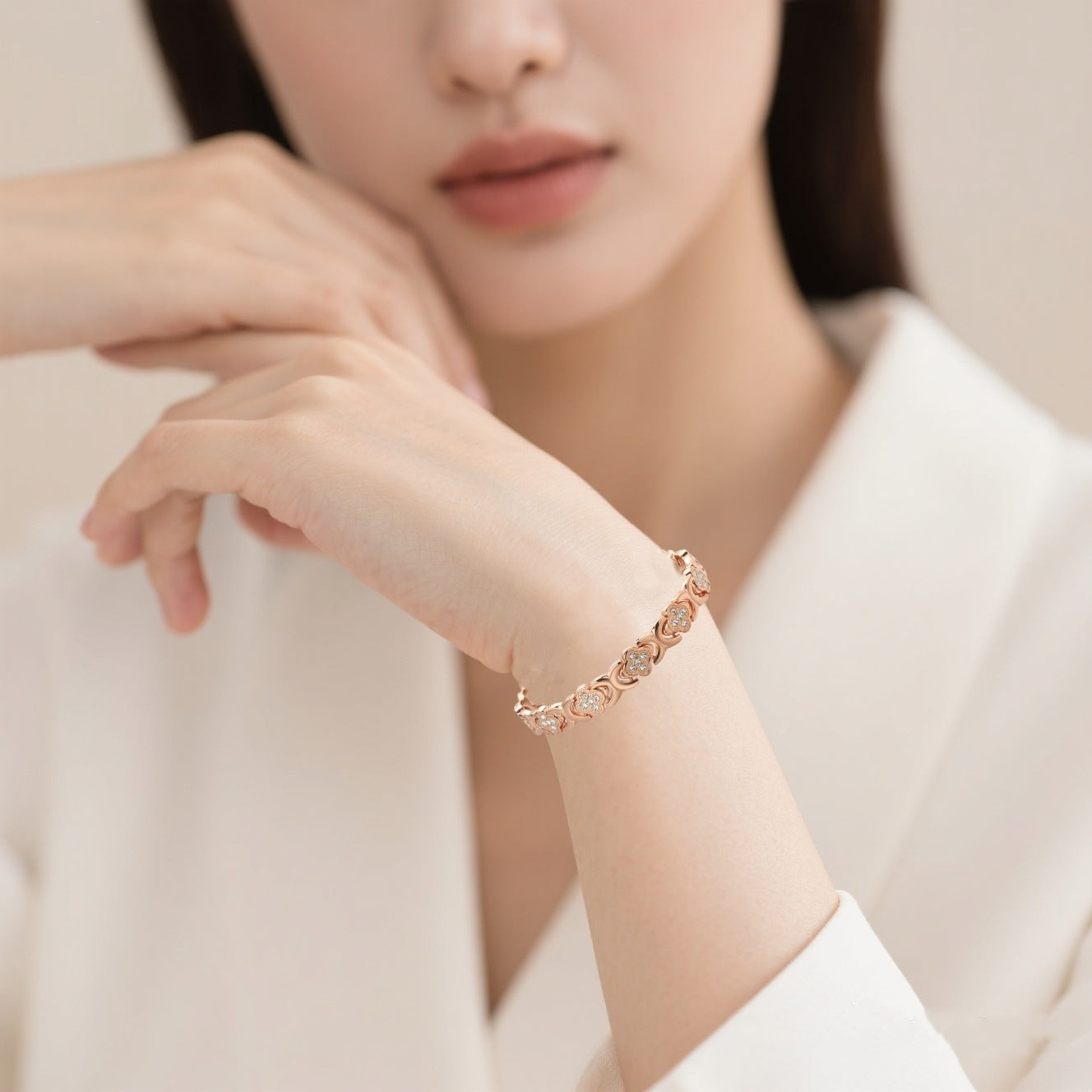 Infinity Clover Copper Magnetic Bracelet