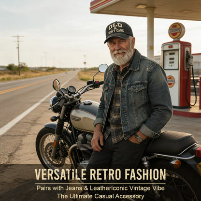 🔥🧢 Vintage Distressed “OLD & DON’T CARE” Cap (Upgraded Embroidery Version)