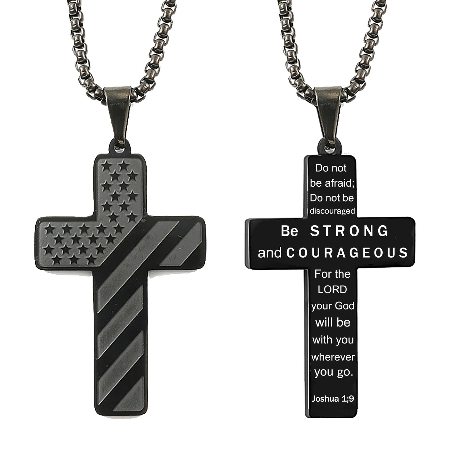 Woyuosn Cross Necklace for Men Stainless Steel