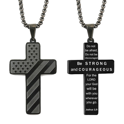 Woyuosn Cross Necklace for Men Stainless Steel