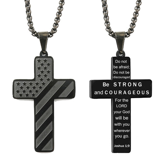 Woyuosn Cross Necklace for Men Stainless Steel