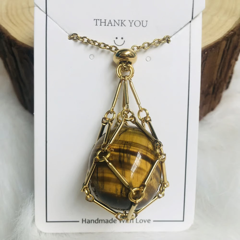 🔥 Crystal Stone Holder Necklace - Free (Crystal) Gift Included🎁