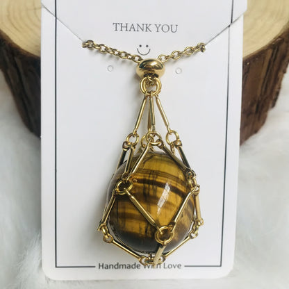 🔥 Crystal Stone Holder Necklace - Free (Crystal) Gift Included🎁