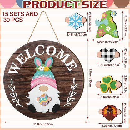 🐮 Interchangeable Welcome Sign Gnome Sign