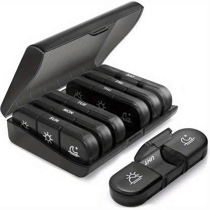 AM PM Weekly Pill Organizer – Travel-Friendly, Large Capacity & BPA-Free