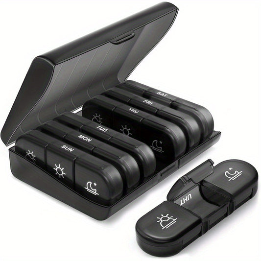 AM PM Weekly Pill Organizer – Travel-Friendly, Large Capacity & BPA-Free