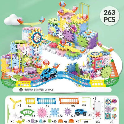 Children's Assembled Electric Gear Building Blocks