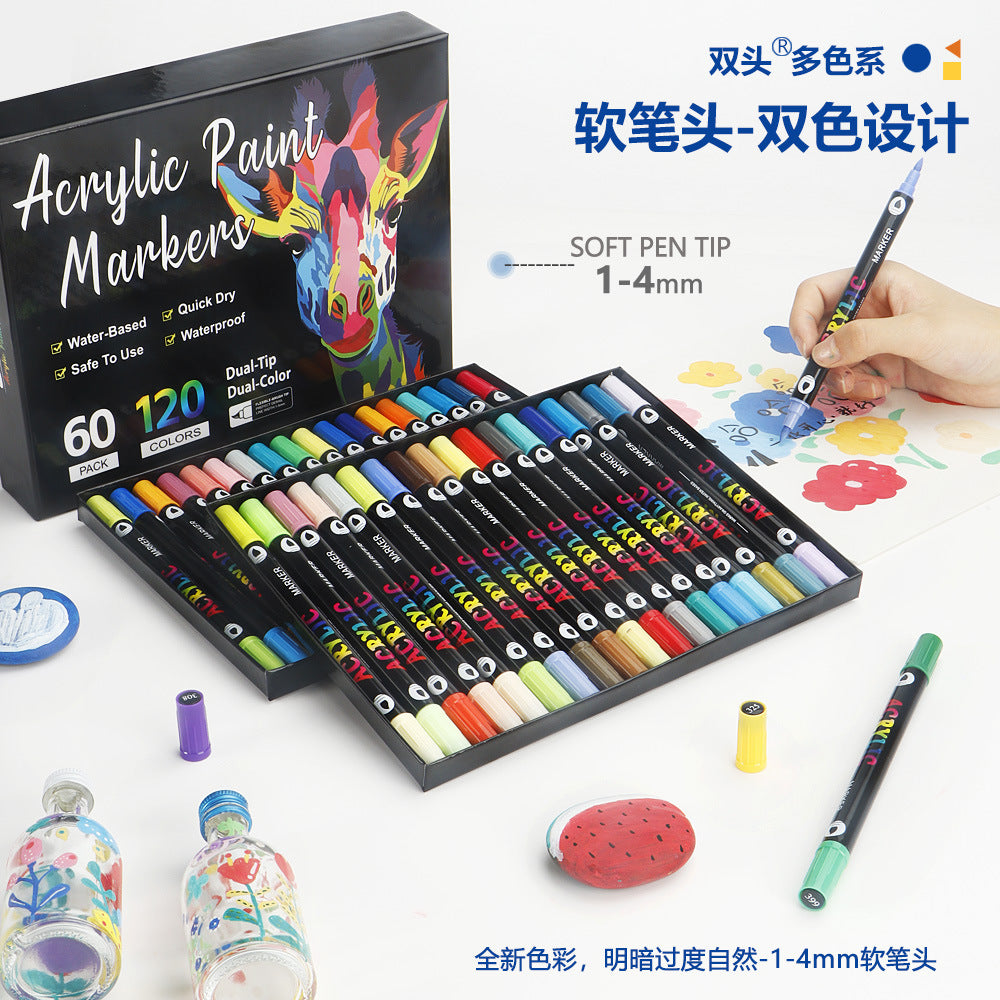 🎨Last Day 🔥 Dual Tip Acrylic Paint Pen Marker - 24/48/72/120 Colors