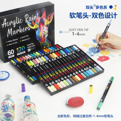 🎨Last Day 🔥 Dual Tip Acrylic Paint Pen Marker - 24/48/72/120 Colors