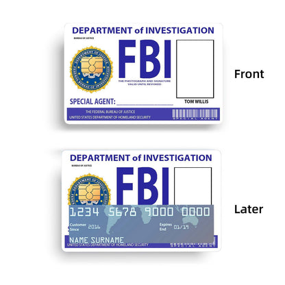 🔥Secret Agent Card Skins Kit: FBI/ICE Designs • Cosplay & Gift Stickers