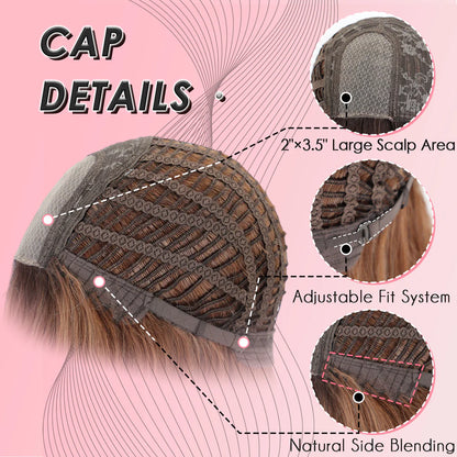Ramona - Short Blonde Highlight Bob Wig
