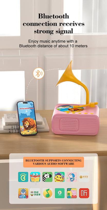 🎶Kids Phonograph with 96 Cards💿📻Early Education Phonograph Story Machine