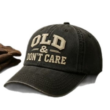 🔥🧢 Vintage Distressed “OLD & DON’T CARE” Cap (Upgraded Embroidery Version)